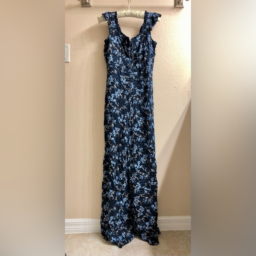 Navy Blue Floral jumpsuit